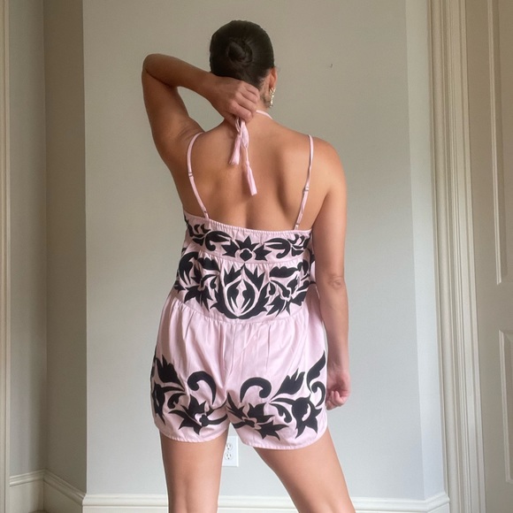 Free People Pink Embroidered Romper - Picture 2 of 8